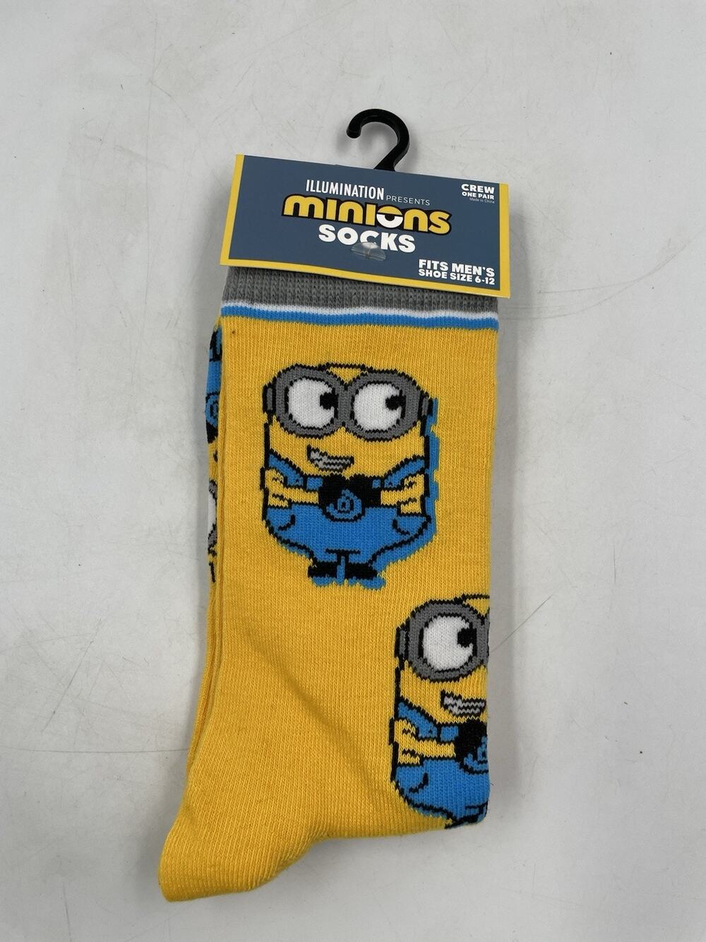 Minions Novelty Crew Socks Men's Shoe Size 6-12